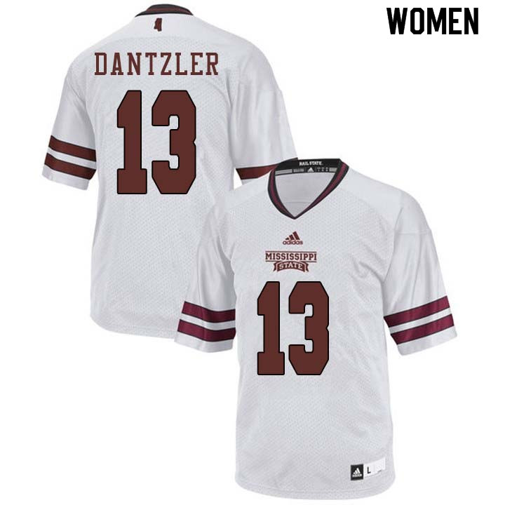 Women #13 Cameron Dantzler Mississippi State Bulldogs College Football Jerseys Sale-White